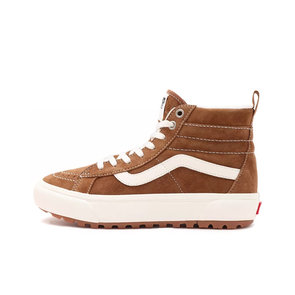 Vans Shoes Sk8-Hi - 반스 스케이트보드 슈즈 유니섹스 하이탑 브라운/화이트