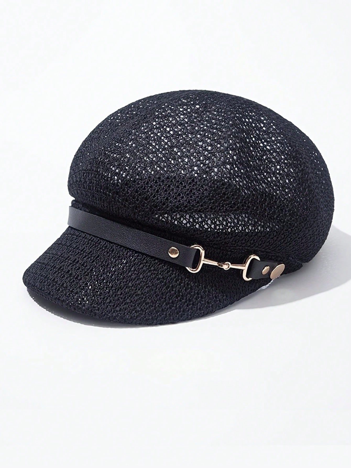 Visor Sun Hat - 여성용 속이 빈 통기성 팔각형 베레모,