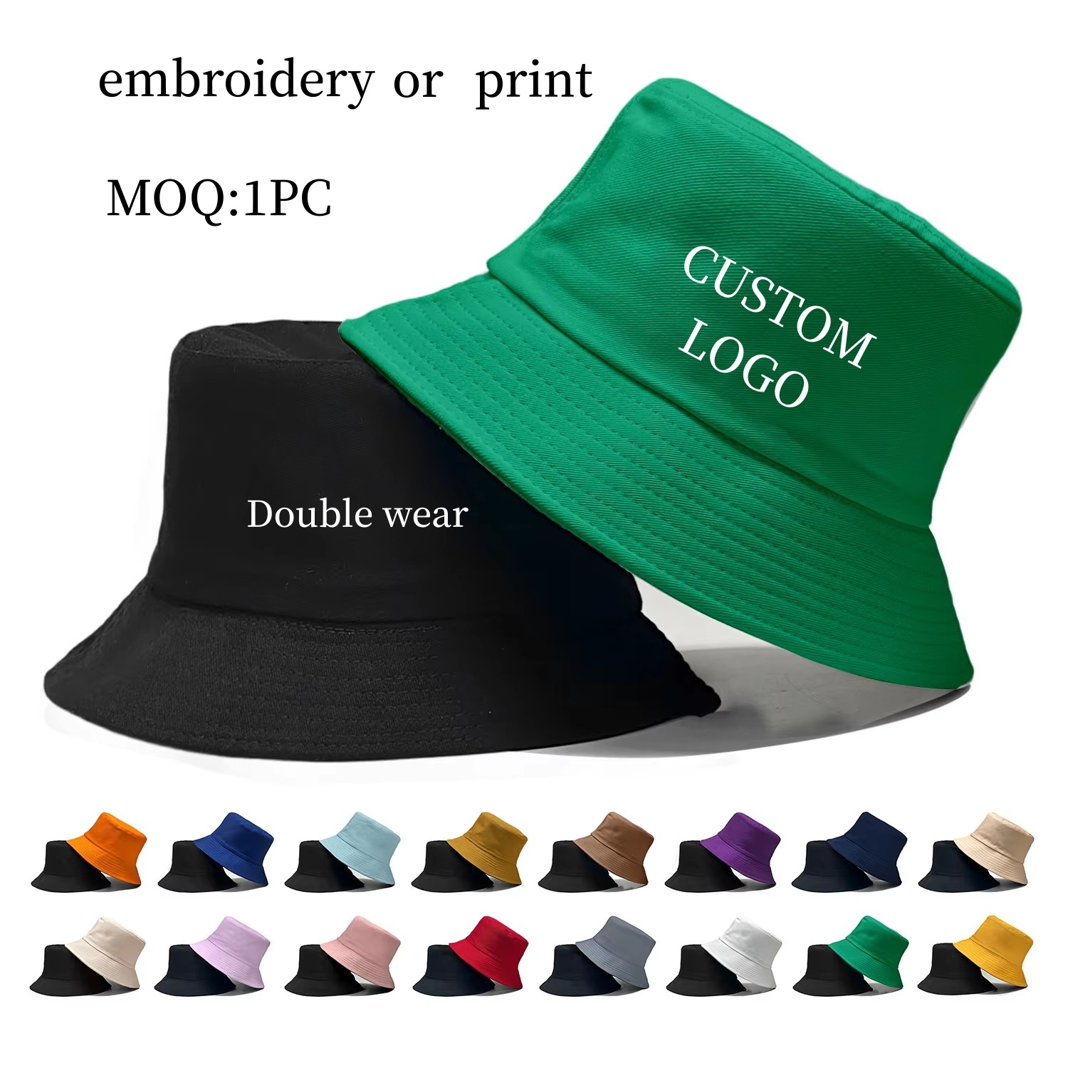 맞춤 로고 양면 어부 모자 봄 여름 야외 햇빛 차단 비 - Bucket Hat Cotton 리뷰 및 가격